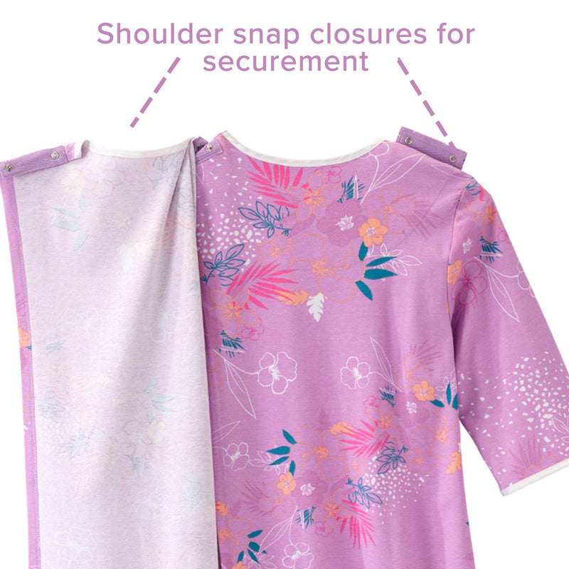 Silverts® Shoulder Snap Patient Exam Gown, X-Large, Soft Tropical, 1 Each (Gowns) - Img 7