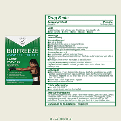 BIOFREEZE, PATCH PAIN RELIEVING (5/BX 24BX/CS) (Over the Counter) - Img 2