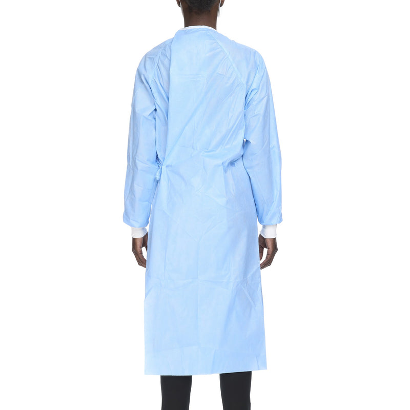 Halyard Basics Non-Reinforced Surgical Gown with Towel, Large, Blue, 1 Case of 20 (Gowns) - Img 2