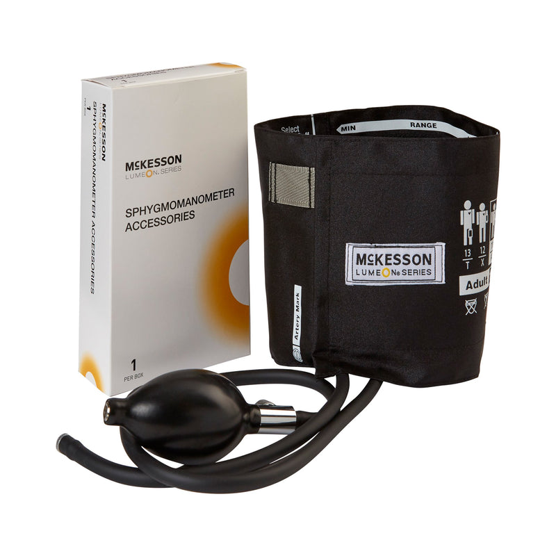 McKesson LUMEON™ Blood Pressure Bulb and Cuff, Nylon, Medium Cuff, Black, 23 - 40 cm, Arm, Adult, 1 Box (Blood Pressure) - Img 1