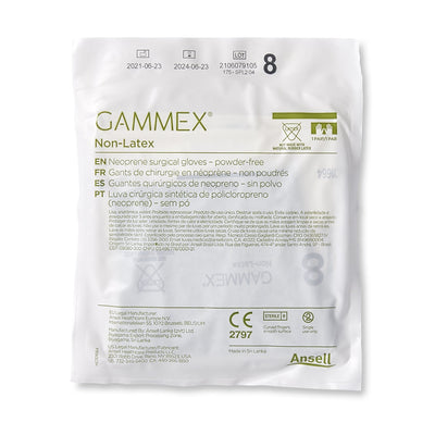 Gammex® Non-Latex Polyisoprene Surgical Glove, Size 8, Green, 1 Box of 50 () - Img 3