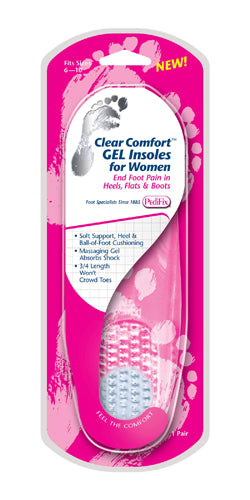 Clear Comfort Gel Insoles for Women (Fits Sizes 6-10) Pair (Insoles/Orthotics) - Img 1