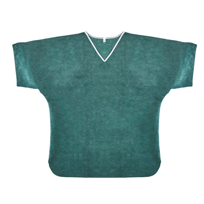 SHIRT, SCRUB NONWOVEN V-NECK NO PCKT DRK GRN SM (30/CS) (Shirts and Scrubs) - Img 1