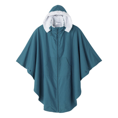 Silverts® Luxurious Fur-Lined Winter Wheelchair Cape, Carribean Blue, 1 Each (Capes and Ponchos) - Img 1