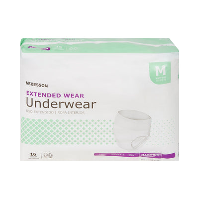 McKesson Extended Wear Maximum Absorbent Underwear, Medium, 1 Bag of 16 () - Img 3