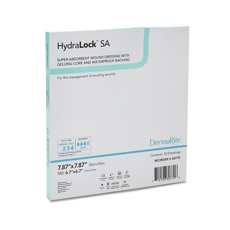 HydraLock™ SA Super Absorbent Dressing, 20 x 20 Centimeter, 1 Each (Advanced Wound Care) - Img 2