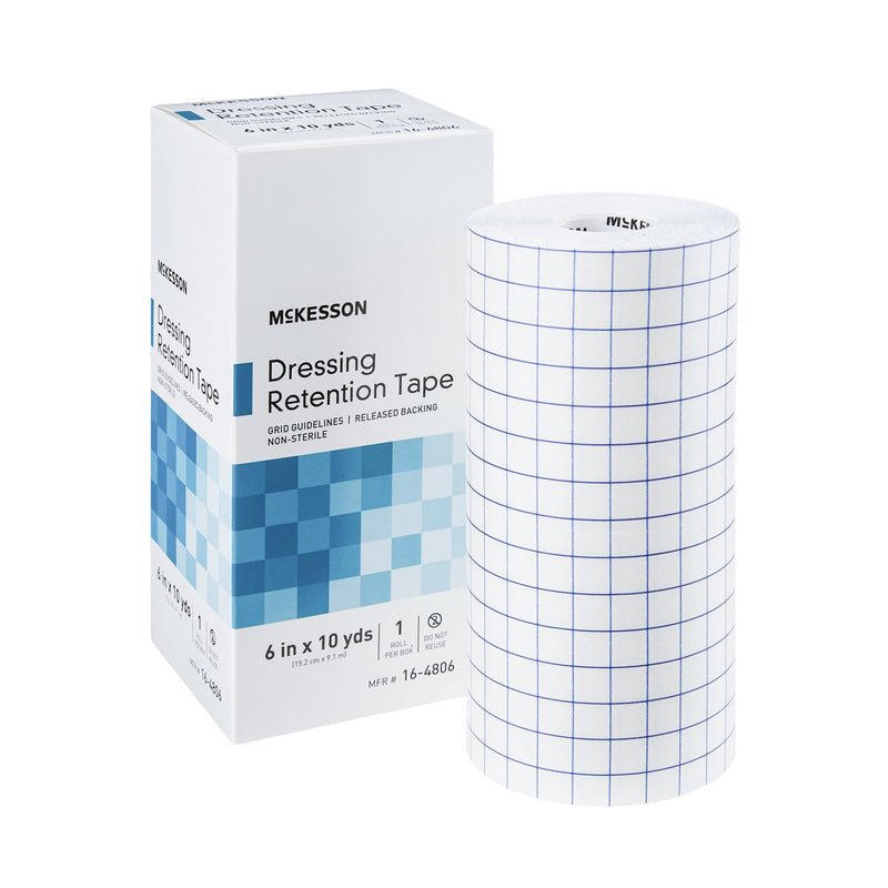 McKesson Nonwoven Fabric / Printed Release Paper Dressing Retention Tape, 6 Inch x 10 Yard, White, 1 Box (General Wound Care) - Img 6