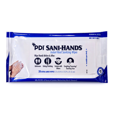 Sani-Hands Hand Sanitizing Wipes, Ethyl Alcohol, Scented, 5½ x 8.4 Inch Soft Pack, 1 Case of 48 (Skin Care) - Img 1