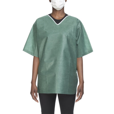 SHIRT SCRUB GRN LG 30/CS NONWOVEN 42-44" (Shirts and Scrubs) - Img 1