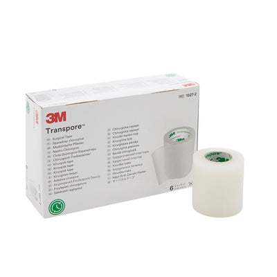 3M™ Transpore™ Plastic Medical Tape, 2 Inch x 10 Yard, Transparent, 1 Case of 60 (General Wound Care) - Img 1