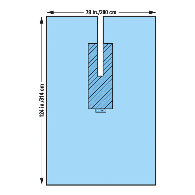 Halyard Sterile U- Surgical Drape, 80 W x 124 L Inch, 1 Case of 16 (Procedure Drapes and Sheets) - Img 1