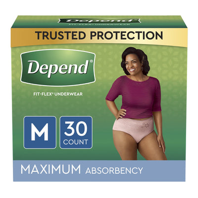 Depend® Fit-Flex® Maximum Absorbent Underwear, Medium, 1 Pack of 30 () - Img 1