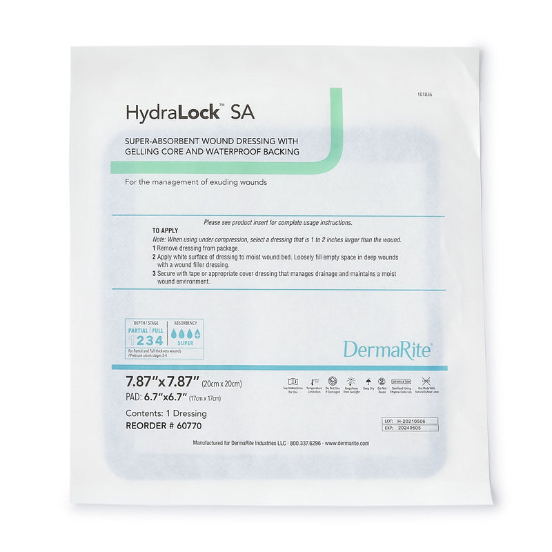 HydraLock™ SA Super Absorbent Dressing, 20 x 20 Centimeter, 1 Each (Advanced Wound Care) - Img 3