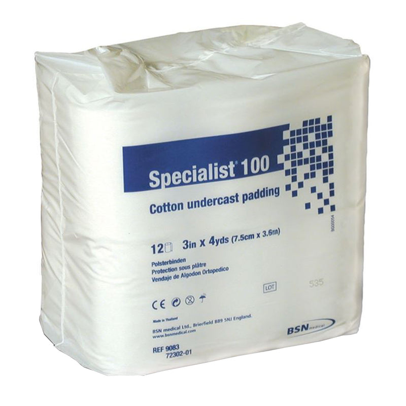 Specialist® 100 White Cotton Undercast Cast Padding, 3 Inch x 4 Yard, 1 Case of 72 (Casting) - Img 2