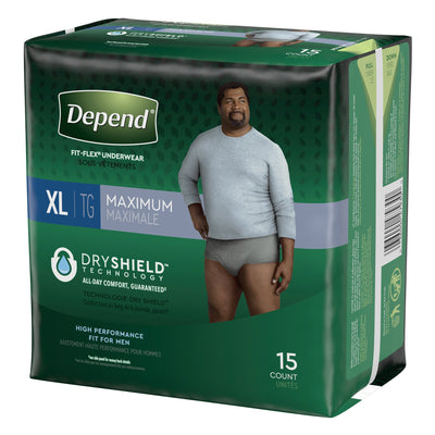 Depend FIT-FLEX Absorbent Underwear for Men, 44" to 64" Waist, X-Large, 1 Case of 30 () - Img 2