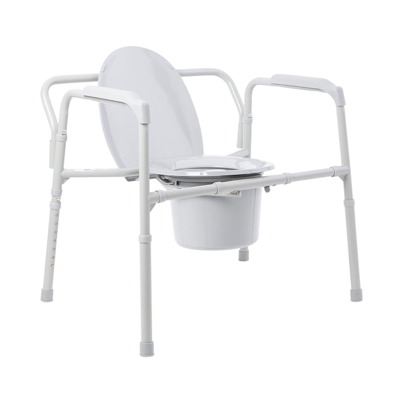 McKesson Fixed Arm Steel Folding Commode Chair, 15½ – 22 Inch, 1 Each (Commode / Shower Chairs) - Img 1