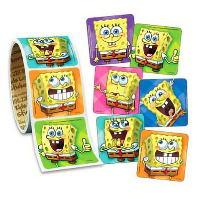 STICKER, SPONGE BOB FACE (100/RL) (Stickers and Coloring Books) - Img 1