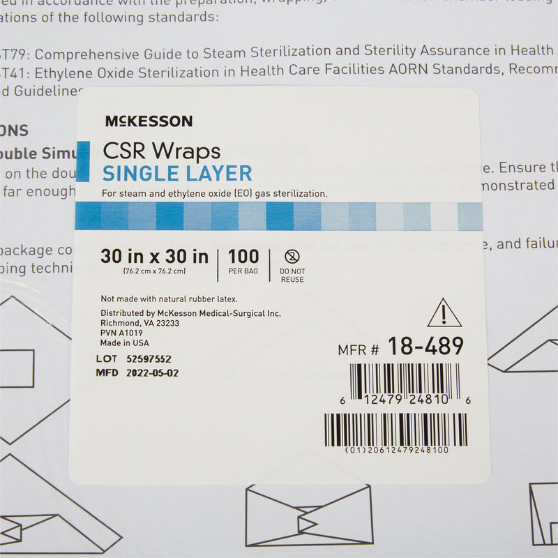 McKesson Single Layer Sterilization Wrap, 30 x 30 Inch, 1 Box (Sterilization Wraps) - Img 2