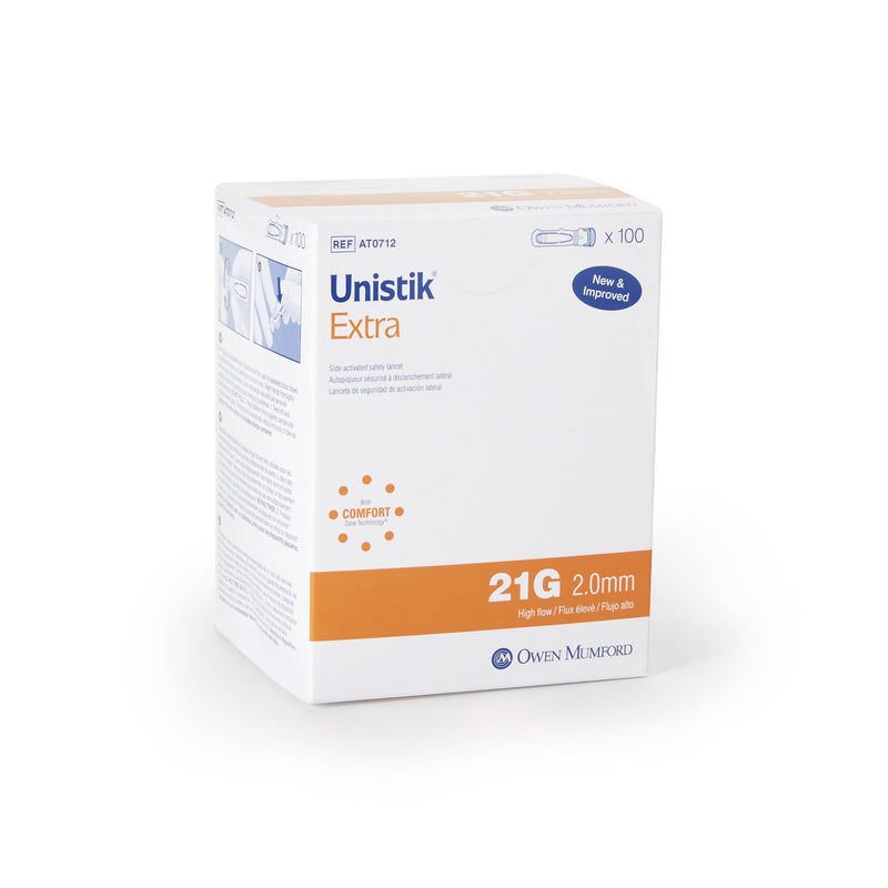 LANCET, DEVICE UNISTIK 2EXTRA DISP STR 21G 2.0MM (100/BX) (Diabetes Monitoring) - Img 2