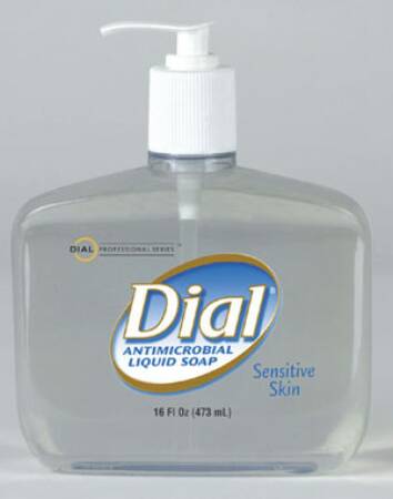 Dial® Sensitive Antimicrobial Soap 16 oz. Pump Bottle, 1 Each (Skin Care) - Img 1