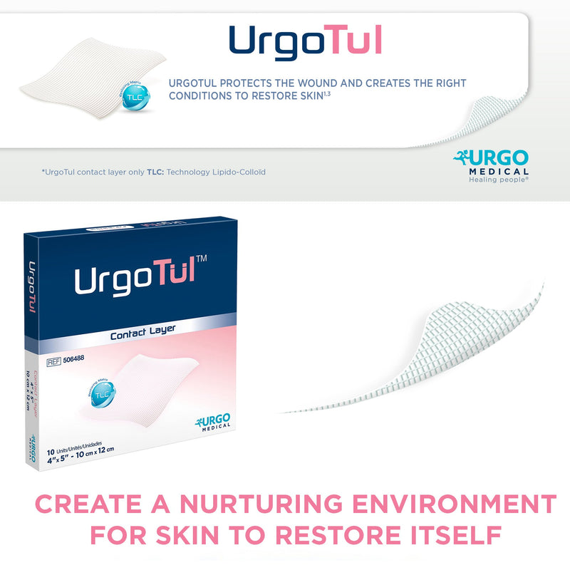 UrgoTul™ Impregnated Contact Layer Dressing, 4 x 5 Inch, 1 Box of 10 () - Img 4