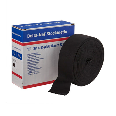 Delta-Net® Black Synthetic Compression Stockinette, 3 Inch x 25 Yard, 1 Case of 2 (Casting) - Img 1