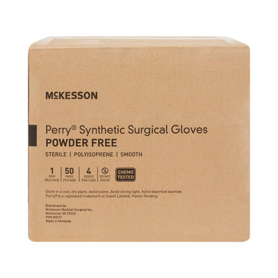 McKesson Perry® Performance Plus Polyisoprene Surgical Glove, Size 7.5, Green, 1 Box of 50 () - Img 6