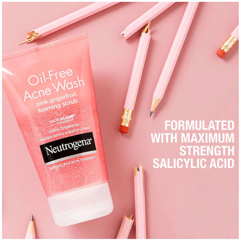 Neutrogena® Oil-Free Acne Wash Pink Grapefruit Foaming Scrub, 4.2 oz., 1 Each (Skin Care) - Img 3