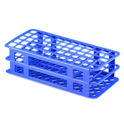 Globe® Scientific 456500 Series Test Tube Rack, 16/17mm, 60-Place, Blue, 1 Each () - Img 1