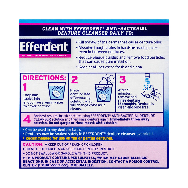 Efferdent® Denture Cleaner, 44 Tablets per Box, 1 Box of 44 (Mouth Care) - Img 5