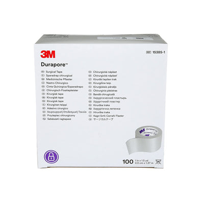 3M™ Durapore™ Silk-Like Cloth Medical Tape, 1 Inch x 1-1/2 Yard, White, 1 Case of 500 (General Wound Care) - Img 2