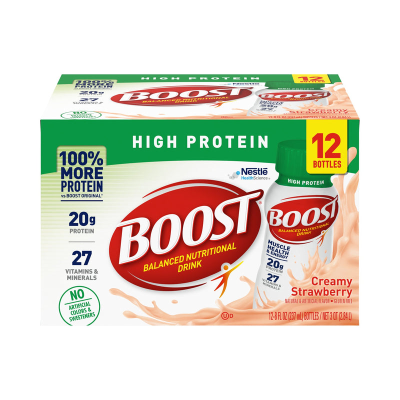 Boost® High Protein Strawberry Oral Protein Supplement, 8 oz. Bottle, 1 Pack of 12 (Nutritionals) - Img 2