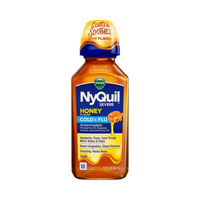 NYQUIL, LIQ SEVERE COLD & FLU HONEY 12OZ (Over the Counter) - Img 1