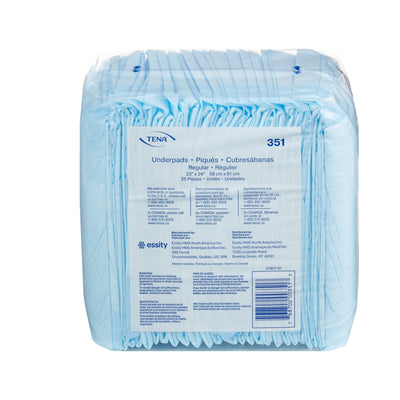 TENA Regular Underpads, Light Absorbency, Blue, Disposable, Latex-Free, 23 X 24 Inch, 1 Pack of 25 (Underpads) - Img 1