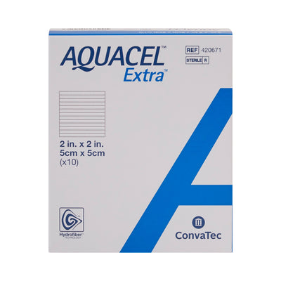 Aquacel® Extra™ Hydrofiber Dressing, 2 × 2 Inch, 1 Box of 10 (Advanced Wound Care) - Img 2