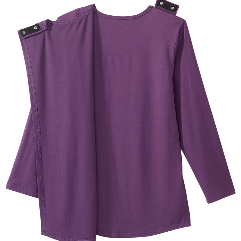 TOP, EMBELLISHED WMNS OPEN BACK EGGPLANT SM (Shirts and Scrubs) - Img 3