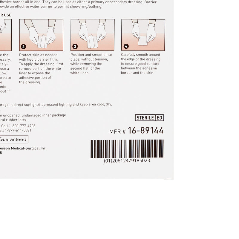 McKesson Composite Barrier Island Dressing, 4 x 4 Inch, 1 Box of 25 (Advanced Wound Care) - Img 5