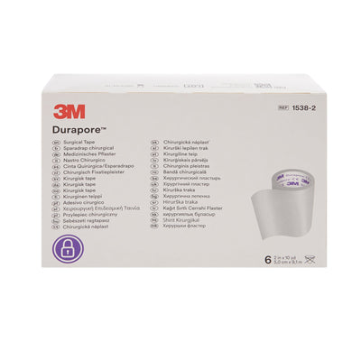 3M™ Durapore™ Silk-Like Cloth Medical Tape, 2 Inch x 10 Yard, White, 1 Roll (General Wound Care) - Img 4