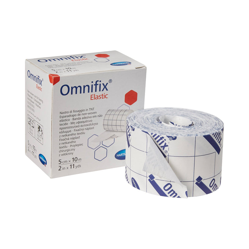 Omnifix® Elastic Synthetic Rubber / Fiber Dressing Retention Tape, 2 Inch x 10 Yard, White, 1 Case of 63 (General Wound Care) - Img 1