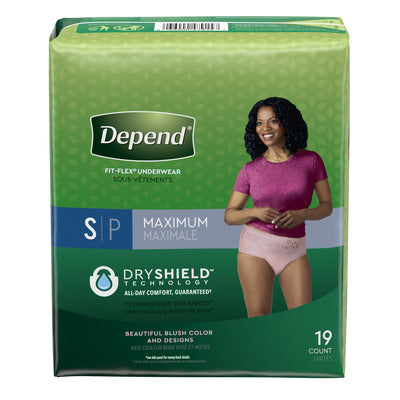 Depend FIT-FLEX Absorbent Underwear, Women's, Tan, Small, 24" to 30" Waist/Hip, 1 Case of 38 () - Img 1