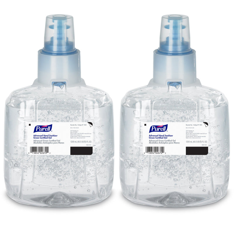 GOJO Purell Advanced Hand Sanitizer 1,200 mL 70% Ethyl Alcohol Gel Green Certified, 1 Case of 2 (Skin Care) - Img 3