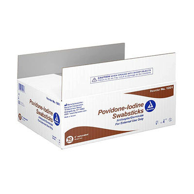 dynarex Povidone Iodine Impregnated Swabstick, 1 Box of 50 (Skin Care) - Img 2