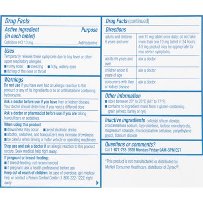 sunmark® Cetirizine HCl Allergy Relief, 1 Bottle (Over the Counter) - Img 8