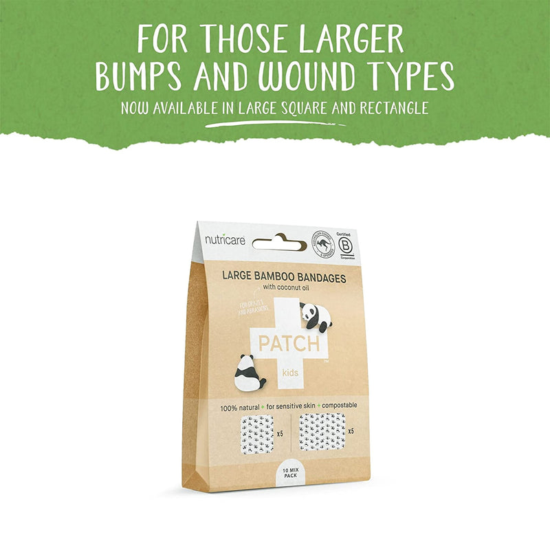 Patch™ Kids (Panda Design) Adhesive Strip with Coconut Oil, 2 x 3 Inch / 3 x 3 Inch, 1 Pack (General Wound Care) - Img 2