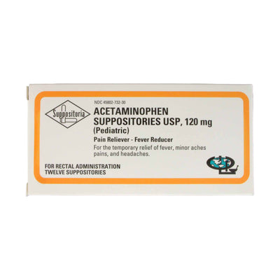 Perrigo Acetaminophen Pain Relief Rectal Suppositories, 1 Box of 12 (Over the Counter) - Img 1