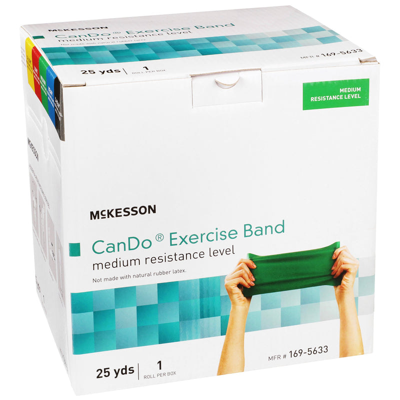 McKesson Exercise Resistance Band, Green, 5 Inch x 25 Yard, Medium Resistance, 1 Each (Exercise Equipment) - Img 2