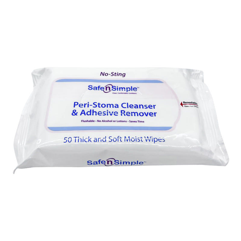 Safe n Simple Adhesive Remover Wipes, 1 Pack of 50 (General Wound Care) - Img 1