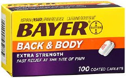 Bayer® Back & Body Aspirin Pain Relief, 1 Box of 100 (Over the Counter) - Img 1