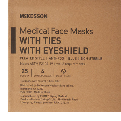 McKesson Surgical Mask with Eye Shield, 1 Box of 25 (Masks) - Img 6