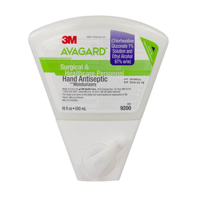 3M Avagard Surgical Scrub Dispenser Refill Bottle, 1% Chlorhexidine Gluconate, 61% Ethyl Alcohol, 1 Case of 8 (Skin Care) - Img 1